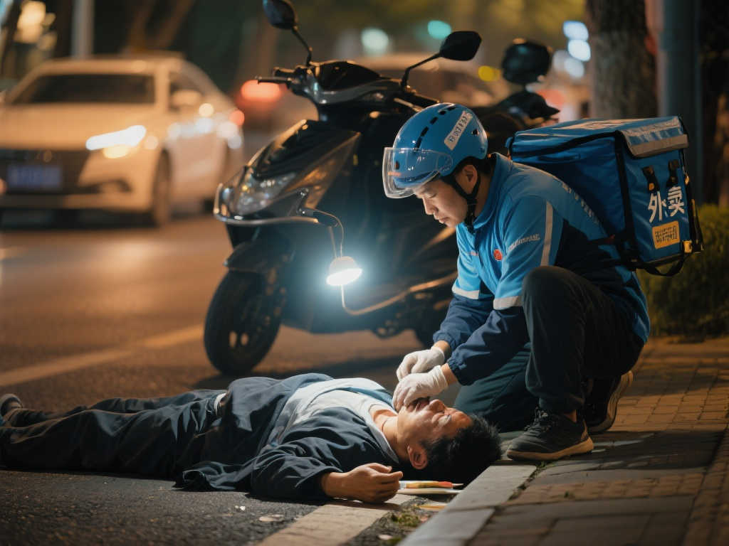 顺丰快递员街头救治受伤老人：助人为乐不容犹豫！